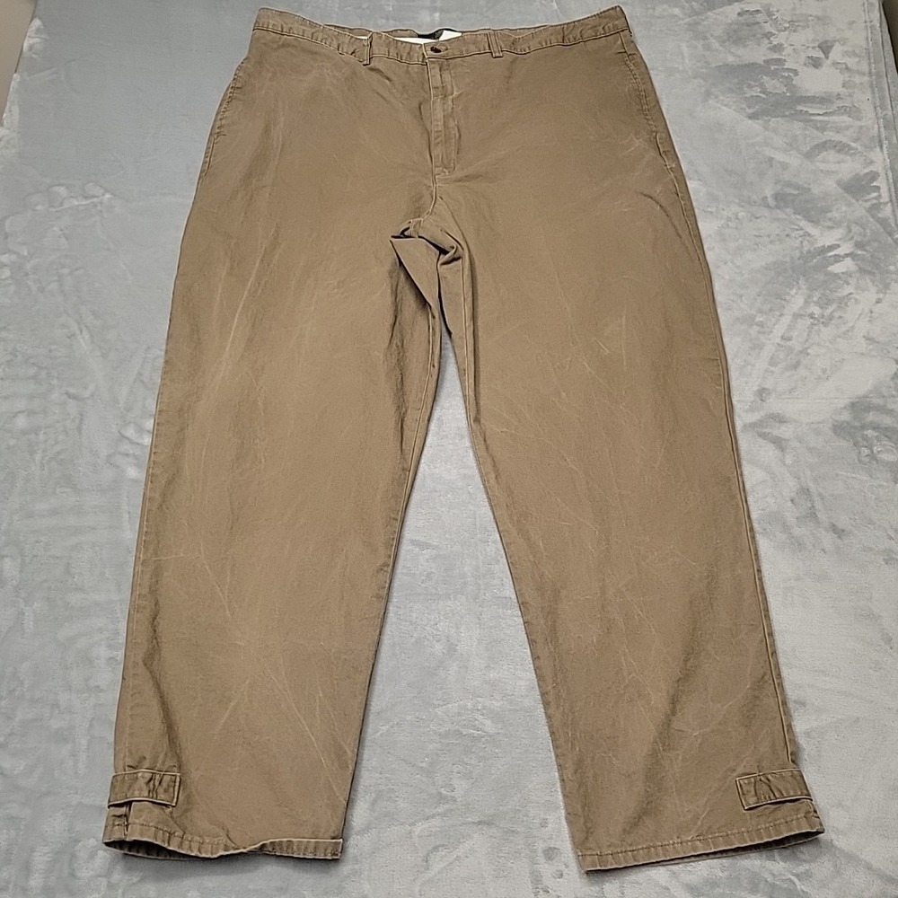 VTG Orvis Pants Mens 44 Brown 975L Chino Khaki Cotton Outdoor Casual Made In USA